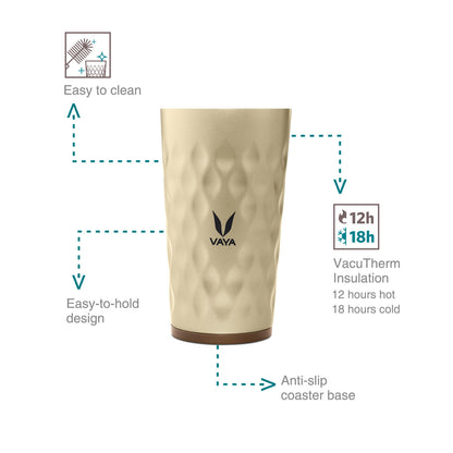 Drynk 350 ml 3 in 1 Vacuum Insulated Stainless Steel Gulper and Sipper Water Bottle (Tumbler+Sipper+Gulper) with 2 Cups, Thermos Flask