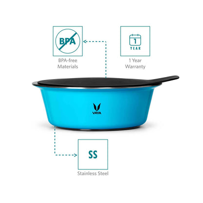 HauteCase - Kaserol Bertebat Keluli Tahan Karat Dengan Tudung | Periuk Kes Panas dan Bekas Makanan Termos | Kuali Periuk Kaserol Panas dengan Tudung 1.5L + Tudung Tindanan 