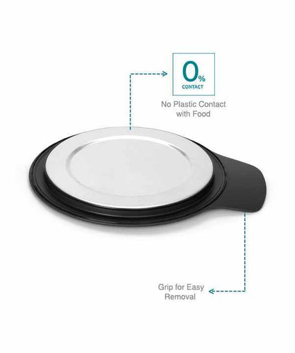 HauteCase - Kaserol Bertebat Keluli Tahan Karat Dengan Tudung | Periuk Kes Panas dan Bekas Makanan Termos | Kuali Periuk Kaserol Panas dengan Tudung 1.5L + Tudung Tindanan 