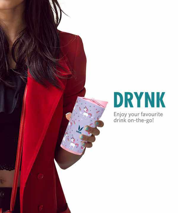 Drynk 350 ml Vacuum Insulated Stainless Steel Flask, Thermos Sipper Water Bottle (Tumbler+Sipper)
