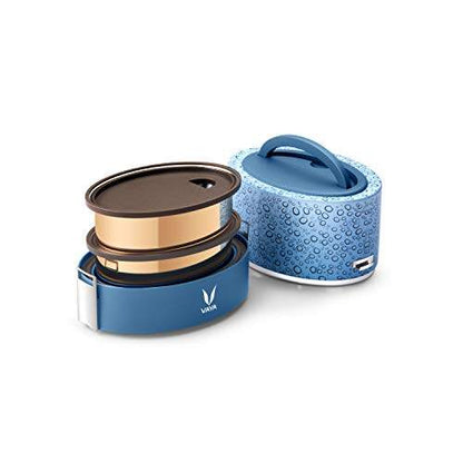 Tyffyn Copper-Finished Stainless Steel Lunch Box, 600 ml, 2 Containers