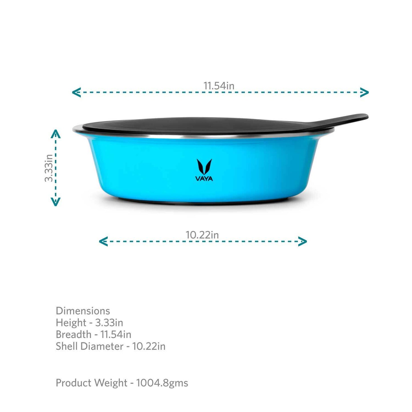 HauteCase - Kaserol Bertebat Keluli Tahan Karat Dengan Tudung | Periuk Kes Panas dan Bekas Makanan Termos | Kuali Periuk Kaserol Panas dengan Tudung 1.1L + Tudung Tindanan 