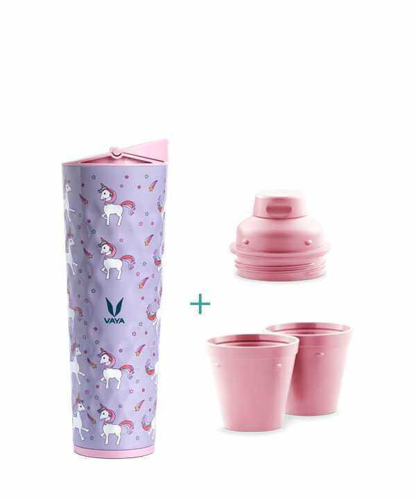 Drynk 3 in 1 Stainless Steel Water Bottle (Tumbler+Sipper+Gulper) with 2 Cups, 600 ml