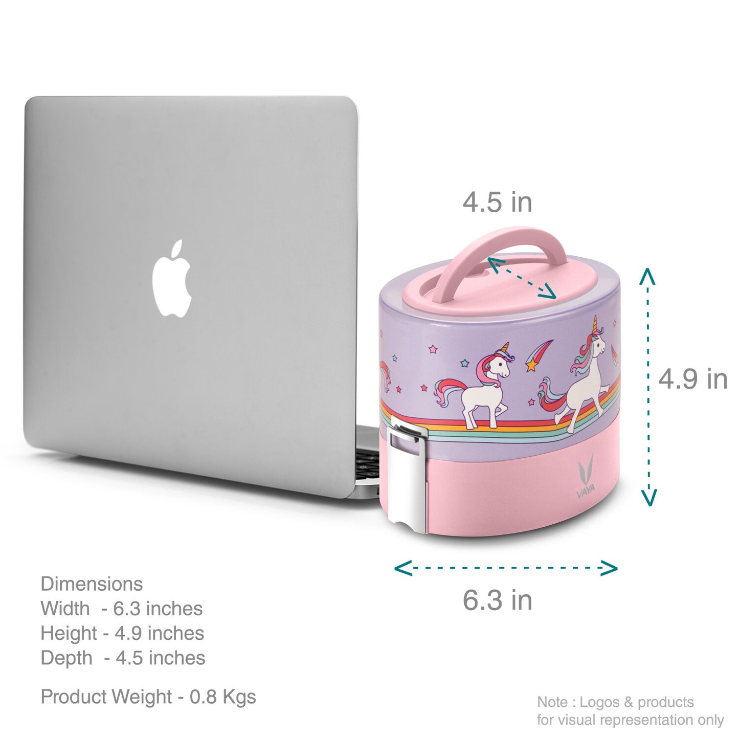 Tyffyn Copper-Finished Stainless Steel Lunch Box, 600 ml, 2 Containers