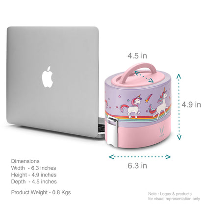 Tyffyn Copper-Finished Stainless Steel Lunch Box, 600 ml, 2 Containers