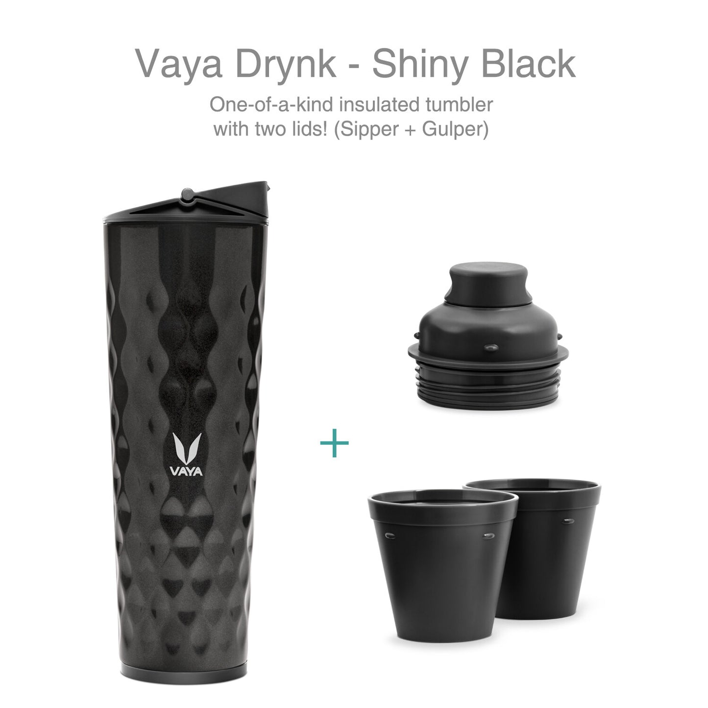 Drynk 3 in 1 Stainless Steel Water Bottle (Tumbler+Sipper+Gulper) with 2 Cups, 600 ml