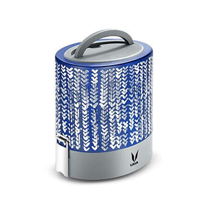 Tyffyn Black Polished Stainless Steel Lunch Box Without Bagmat, 1000 ml, 3 Containers, Black