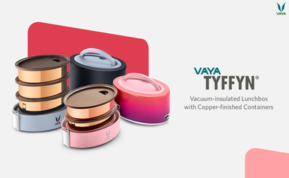 Tyffyn Copper-Finished Stainless Steel Lunch Box, 600 ml, 2 Containers
