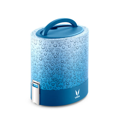 Tyffyn Black Polished Stainless Steel Lunch Box Without Bagmat, 1000 ml, 3 Containers, Black