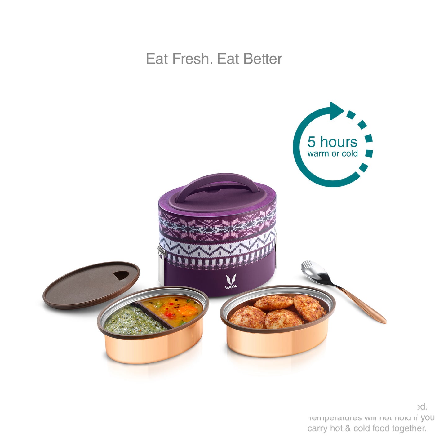 Tyffyn Copper-Finished Stainless Steel Lunch Box, 600 ml, 2 Containers