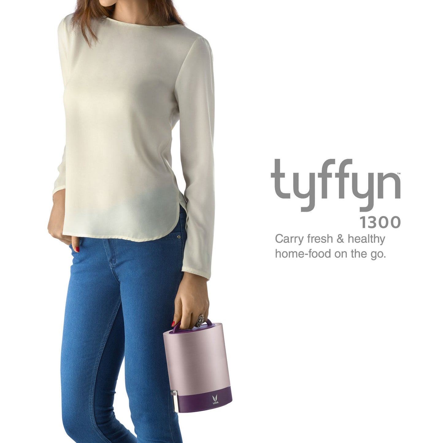 Tyffyn Jumbo Copper-Finished Stainless Steel Lunch Box Without Bagmat, 1300 ml, 4 Containers