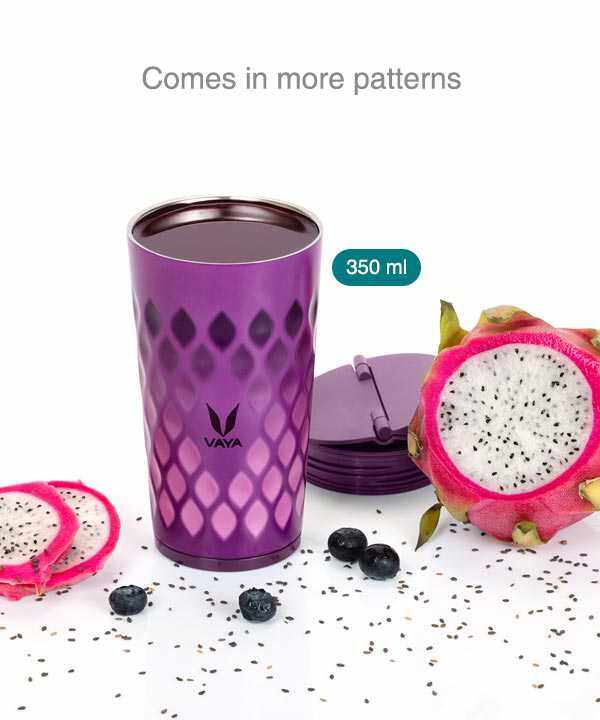 Drynk 350 ml 3 in 1 Vacuum Insulated Stainless Steel Gulper and Sipper Water Bottle (Tumbler+Sipper+Gulper) with 2 Cups, Thermos Flask