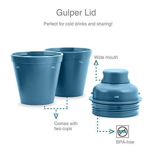 Drynk 3 in 1 Stainless Steel Water Bottle (Tumbler+Sipper+Gulper) with 2 Cups, 600 ml