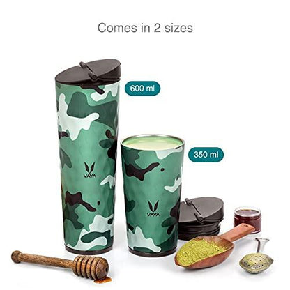 Drynk 3 in 1 Stainless Steel Water Bottle (Tumbler+Sipper+Gulper) with 2 Cups, 600 ml
