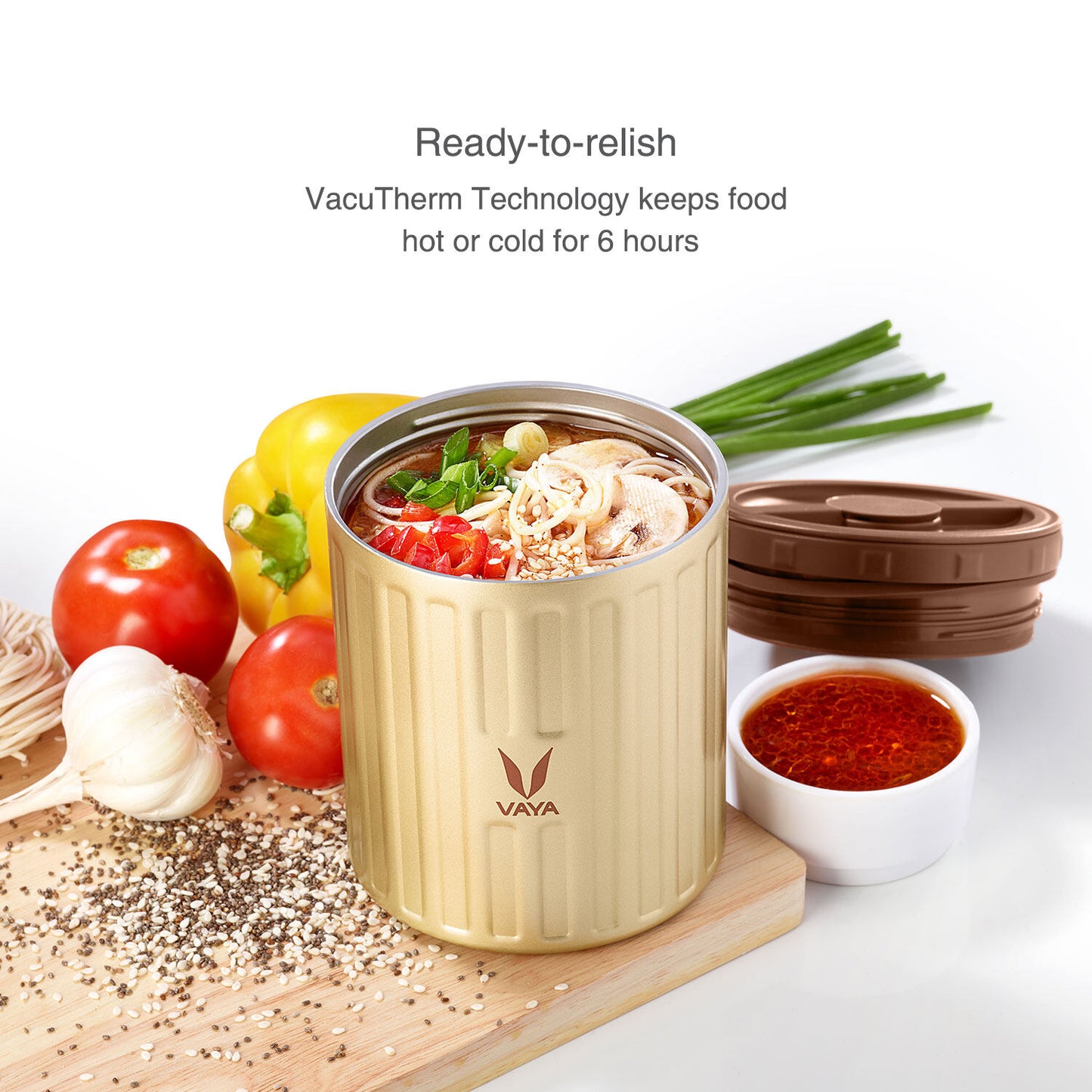 Simpan 500 ml - Bekas Makanan Keluli Tahan Karat Bertebat Vakum, Kotak Salad, Pembawa Makanan, Kotak Makan Tengahari Mudah Alih, Kotak Buah, 1 x 500 ml 