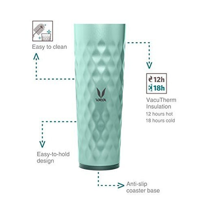 Drynk 3 in 1 Stainless Steel Water Bottle (Tumbler+Sipper+Gulper) with 2 Cups, 600 ml