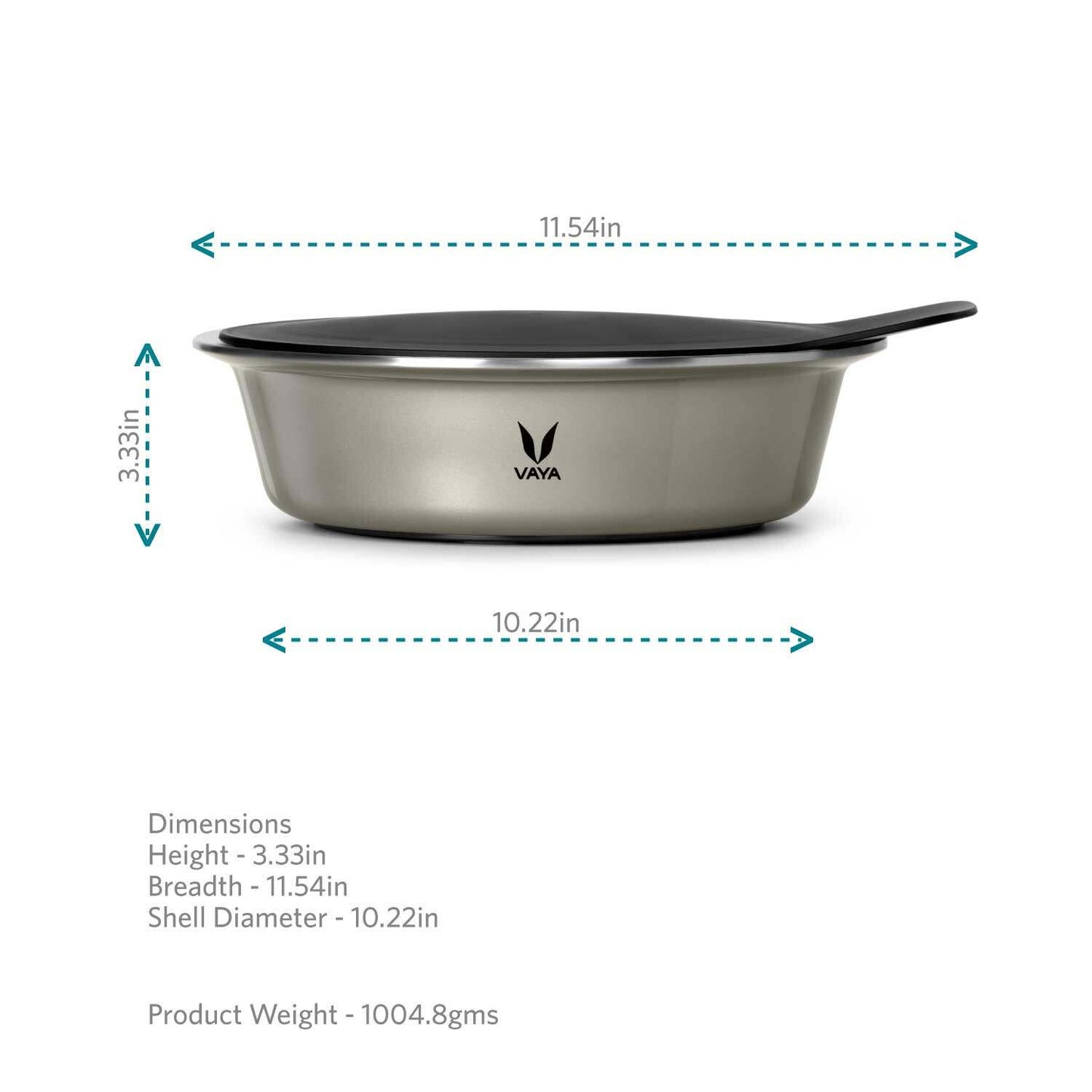 HauteCase - Kaserol Bertebat Keluli Tahan Karat Dengan Tudung | Periuk Kes Panas dan Bekas Makanan Termos | Kuali Periuk Kaserol Panas dengan Tudung 1.1L + Tudung Tindanan 