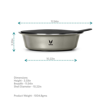 HauteCase - Kaserol Bertebat Keluli Tahan Karat Dengan Tudung | Periuk Kes Panas dan Bekas Makanan Termos | Kuali Periuk Kaserol Panas dengan Tudung 1.1L + Tudung Tindanan 