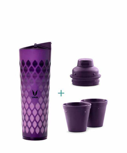 Drynk 3 in 1 Stainless Steel Water Bottle (Tumbler+Sipper+Gulper) with 2 Cups, 600 ml