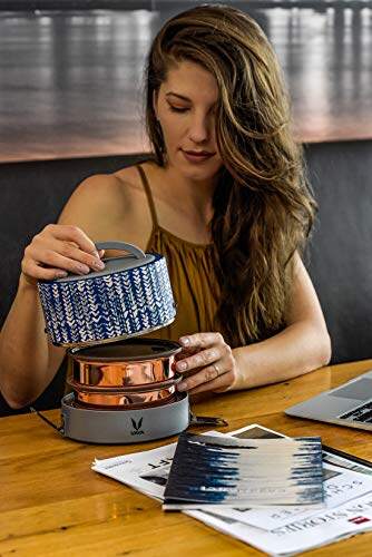 Tyffyn Copper-Finished Stainless Steel Lunch Box, 600 ml, 2 Containers