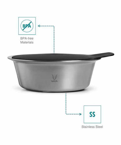 HauteCase - Kaserol Bertebat Keluli Tahan Karat Dengan Tudung | Periuk Kes Panas dan Bekas Makanan Termos | Kuali Periuk Kaserol Panas dengan Tudung 1.5L + Tudung Tindanan 