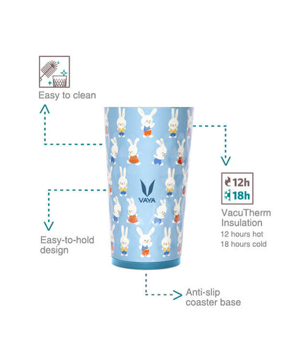 Drynk 350 ml 3 in 1 Vacuum Insulated Stainless Steel Gulper and Sipper Water Bottle (Tumbler+Sipper+Gulper) with 2 Cups, Thermos Flask