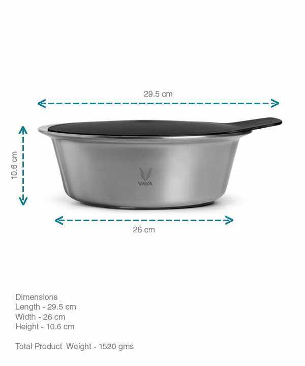 HauteCase - Kaserol Bertebat Keluli Tahan Karat Dengan Tudung | Periuk Kes Panas dan Bekas Makanan Termos | Kuali Periuk Kaserol Panas dengan Tudung 1.5L + Tudung Tindanan 