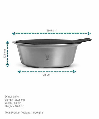 HauteCase - Kaserol Bertebat Keluli Tahan Karat Dengan Tudung | Periuk Kes Panas dan Bekas Makanan Termos | Kuali Periuk Kaserol Panas dengan Tudung 1.5L + Tudung Tindanan 