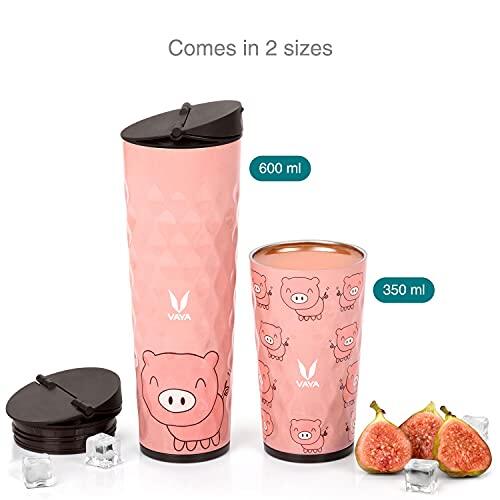 Drynk 3 in 1 Stainless Steel Water Bottle (Tumbler+Sipper+Gulper) with 2 Cups, 600 ml