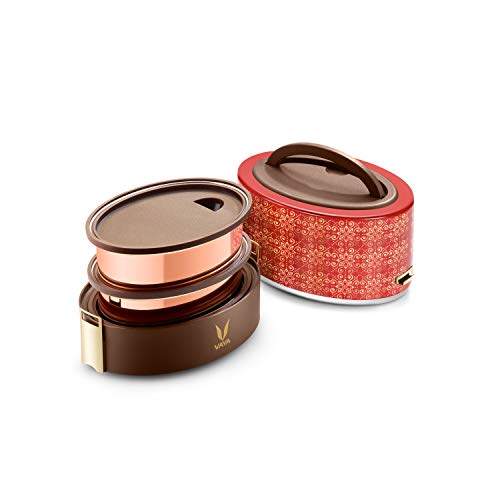 Tyffyn Copper-Finished Stainless Steel Lunch Box, 600 ml, 2 Containers