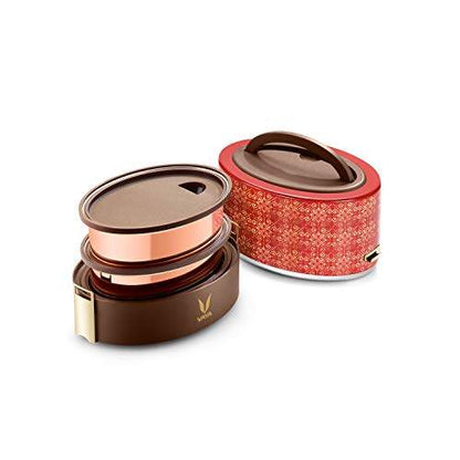 Tyffyn Copper-Finished Stainless Steel Lunch Box, 600 ml, 2 Containers