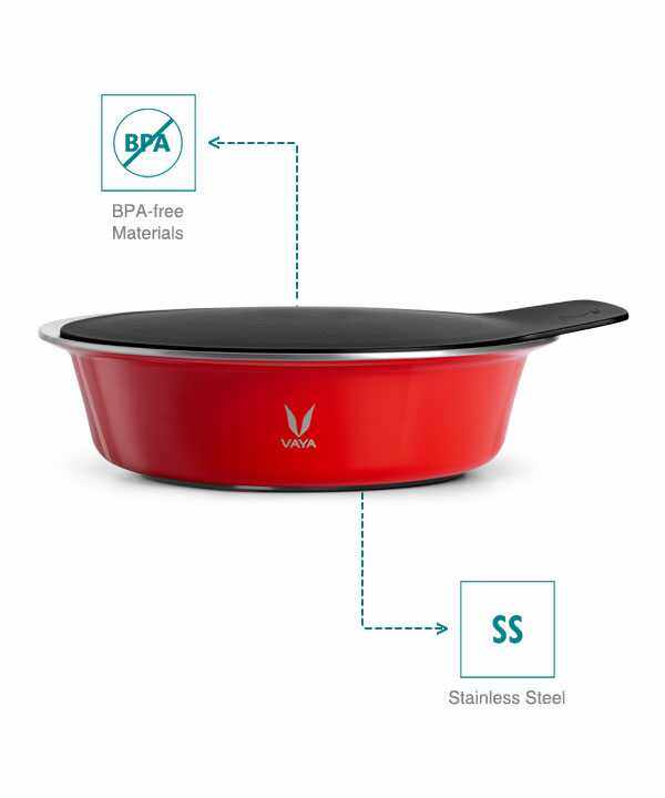 HauteCase - Kaserol Bertebat Keluli Tahan Karat Dengan Tudung | Periuk Kes Panas dan Bekas Makanan Termos | Kuali Periuk Kaserol Panas dengan Tudung 1.1L + Tudung Tindanan 